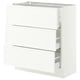 SEKTION / MAXIMERA Armoire inférieure 3 tiroirs, blanc/Aspudden blanc mat, 30x15x30 "