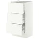 SEKTION / MAXIMERA Armoire inférieure 3 tiroirs, blanc/Aspudden blanc mat, 18x15x30 "