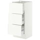 SEKTION / MAXIMERA Armoire inférieure 3 tiroirs, blanc/Aspudden blanc mat, 15x15x30 "