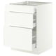 SEKTION / MAXIMERA Armoire inférieure 3 tiroirs, blanc/Aspudden blanc mat, 24x24x30 "