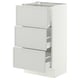 SEKTION / MAXIMERA Armoire inférieure 3 tiroirs, blanc/Aspudden gris clair, 18x15x30 "