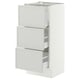 SEKTION / MAXIMERA Armoire inférieure 3 tiroirs, blanc/Aspudden gris clair, 15x15x30 "