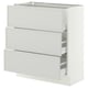SEKTION / MAXIMERA Armoire inférieure 3 tiroirs, blanc/Aspudden gris clair, 30x15x30 "