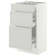 SEKTION / MAXIMERA Armoire inférieure 3 tiroirs, blanc/Aspudden gris clair, 18x15x30 "