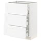 SEKTION / MAXIMERA Armoire inférieure 3 tiroirs, blanc Enköping/blanc effet bois, 24x15x30 "
