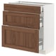 SEKTION / MAXIMERA Armoire inférieure 3 tiroirs, blanc Enköping/brun effet noyer, 30x15x30 "
