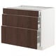 SEKTION / MAXIMERA Armoire inférieure 3 tiroirs, blanc/Sinarp brun, 36x24x30 "