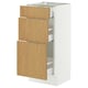SEKTION / MAXIMERA Armoire inférieure 3 tiroirs, blanc/Sinarp chêne plaqué, 15x15x30 "
