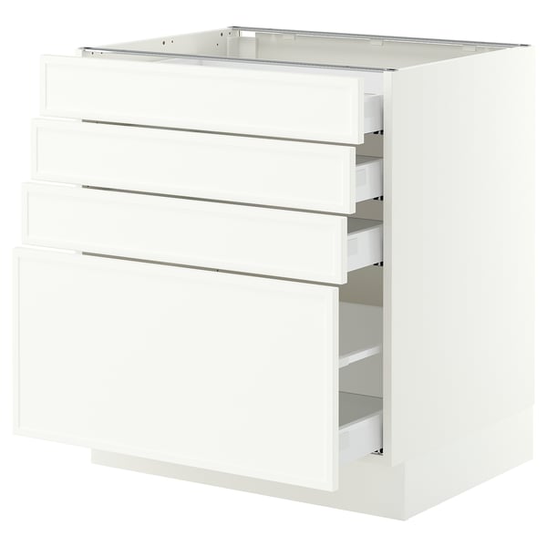 SEKTION / MAXIMERA Armoire inférieure 4 tiroirs, blanc/Aspudden blanc mat, 30x24x30 "
