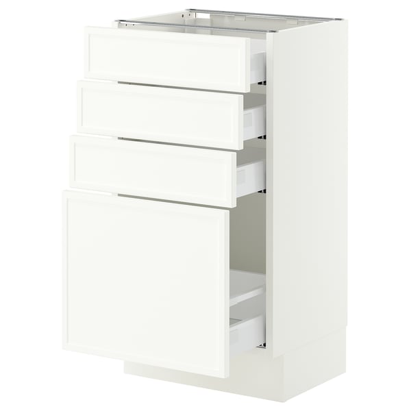 SEKTION / MAXIMERA Armoire inférieure 4 tiroirs, blanc/Aspudden blanc mat, 18x15x30 "
