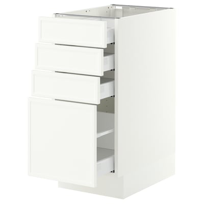 SEKTION / MAXIMERA Armoire inférieure 4 tiroirs, blanc/Aspudden blanc mat, 15x24x30 "