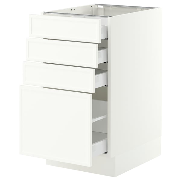 SEKTION / MAXIMERA Armoire inférieure 4 tiroirs, blanc/Aspudden blanc mat, 18x24x30 "