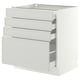 SEKTION / MAXIMERA Armoire inférieure 4 tiroirs, blanc/Aspudden gris clair, 30x24x30 "