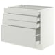 SEKTION / MAXIMERA Armoire inférieure 4 tiroirs, blanc/Aspudden gris clair, 36x24x30 "
