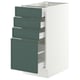 SEKTION / MAXIMERA Armoire inférieure 4 tiroirs, blanc/Aspudden gris-vert foncé, 15x24x30 "