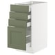 SEKTION / MAXIMERA Armoire inférieure 4 tiroirs, blanc/Axstad gris-vert, 15x24x30 "