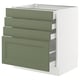SEKTION / MAXIMERA Armoire inférieure 4 tiroirs, blanc/Axstad gris-vert, 30x24x30 "