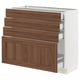 SEKTION / MAXIMERA Armoire inférieure 4 tiroirs, blanc Enköping/brun effet noyer, 36x15x30 "
