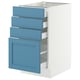 SEKTION / MAXIMERA Armoire inférieure 4 tiroirs, blanc/Lerhyttan bleu, 18x24x30 "