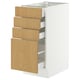 SEKTION / MAXIMERA Armoire inférieure 4 tiroirs, blanc/Sinarp chêne plaqué, 15x24x30 "