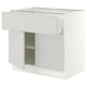SEKTION / MAXIMERA Armoire inférieure av tir/2 prtes, blanc/Aspudden gris clair, 36x24x30 "