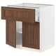 SEKTION / MAXIMERA Armoire inférieure av tir/2 prtes, blanc Enköping/brun effet noyer, 30x24x30 "