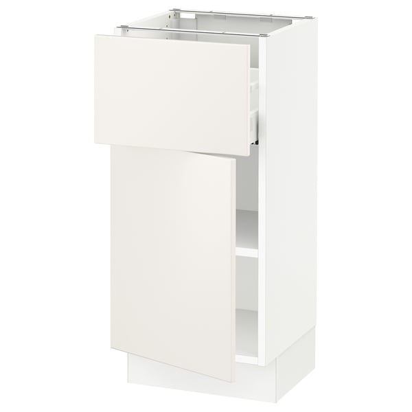 SEKTION / MAXIMERA Armoire inférieure av tiroir/porte, blanc/Veddinge blanc, 15x15x30 "