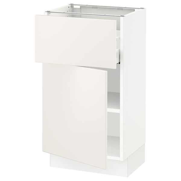 SEKTION / MAXIMERA Armoire inférieure av tiroir/porte, blanc/Veddinge blanc, 18x15x30 "