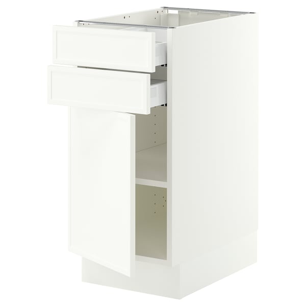 SEKTION / MAXIMERA Armoire inférieure pte/2 tir, blanc/Aspudden blanc mat, 15x24x30 "