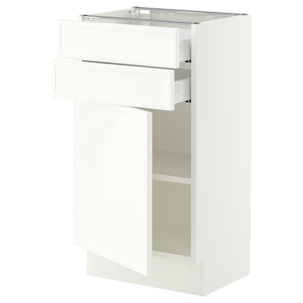 SEKTION / MAXIMERA Armoire inférieure pte/2 tir, blanc/Aspudden blanc mat, 18x15x30 "