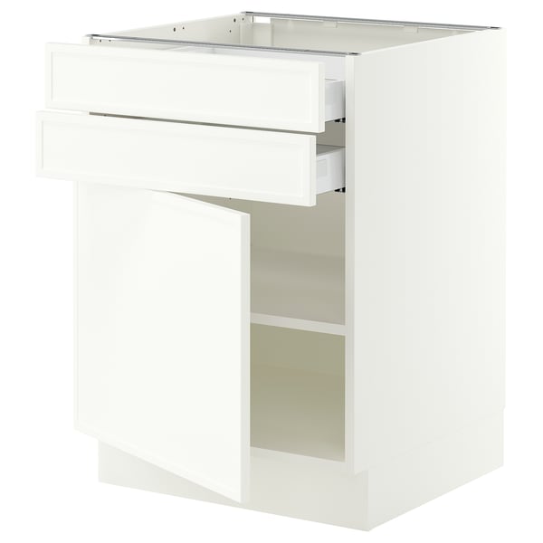 SEKTION / MAXIMERA Armoire inférieure pte/2 tir, blanc/Aspudden blanc mat, 24x24x30 "