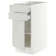 SEKTION / MAXIMERA Armoire inférieure pte/2 tir, blanc/Aspudden gris clair, 15x24x30 "