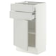 SEKTION / MAXIMERA Armoire inférieure pte/2 tir, blanc/Aspudden gris clair, 18x15x30 "