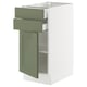 SEKTION / MAXIMERA Armoire inférieure pte/2 tir, blanc/Axstad gris-vert, 15x24x30 "