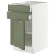 SEKTION / MAXIMERA Armoire inférieure pte/2 tir, blanc/Axstad gris-vert, 18x24x30 "