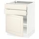 SEKTION / MAXIMERA Armoire inférieure pte/2 tir, blanc/Bodbyn blanc cassé, 24x24x30 "
