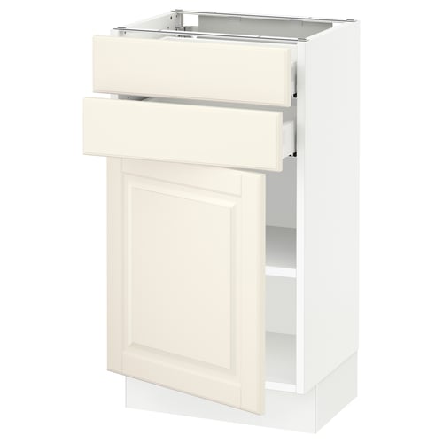 SEKTION / MAXIMERA Armoire inférieure pte/2 tir, blanc/Bodbyn blanc cassé, 18x15x30 "