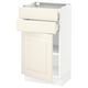 SEKTION / MAXIMERA Armoire inférieure pte/2 tir, blanc/Bodbyn blanc cassé, 18x15x30 "