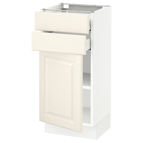 SEKTION / MAXIMERA Armoire inférieure pte/2 tir, blanc/Bodbyn blanc cassé, 15x15x30 "