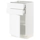 SEKTION / MAXIMERA Armoire inférieure pte/2 tir, blanc Enköping/blanc effet bois, 18x15x30 "