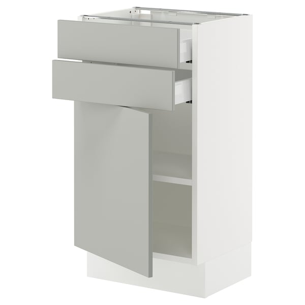 SEKTION / MAXIMERA Armoire inférieure pte/2 tir, blanc/Havstorp gris clair, 18x15x30 "