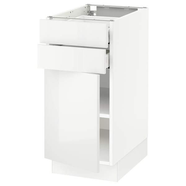 SEKTION / MAXIMERA Armoire inférieure pte/2 tir, blanc/Ringhult blanc, 15x24x30 "