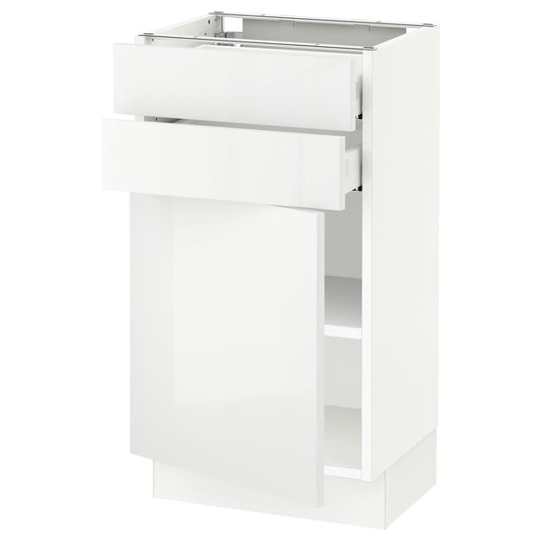 SEKTION / MAXIMERA Armoire inférieure pte/2 tir, blanc/Ringhult blanc, 18x15x30 "