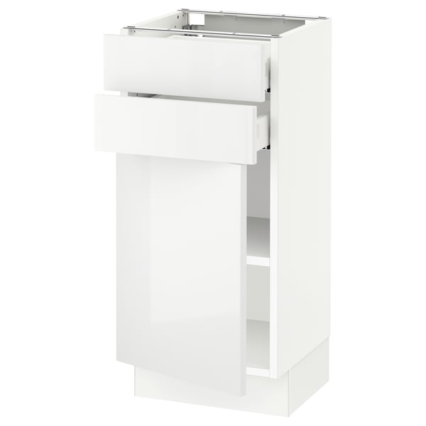 SEKTION / MAXIMERA Armoire inférieure pte/2 tir, blanc/Ringhult blanc, 15x15x30 "