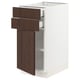 SEKTION / MAXIMERA Armoire inférieure pte/2 tir, blanc/Sinarp brun, 15x24x30 "