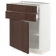 SEKTION / MAXIMERA Armoire inférieure pte/2 tir, blanc/Sinarp brun, 24x15x30 "