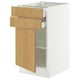 SEKTION / MAXIMERA Armoire inférieure pte/2 tir, blanc/Sinarp chêne plaqué, 18x24x30 "