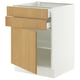 SEKTION / MAXIMERA Armoire inférieure pte/2 tir, blanc/Sinarp chêne plaqué, 24x24x30 "