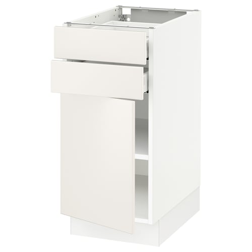 SEKTION / MAXIMERA Armoire inférieure pte/2 tir, blanc/Veddinge blanc, 15x24x30 "