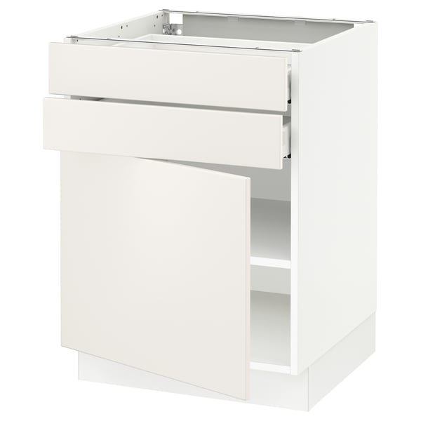 SEKTION / MAXIMERA Armoire inférieure pte/2 tir, blanc/Veddinge blanc, 24x24x30 "